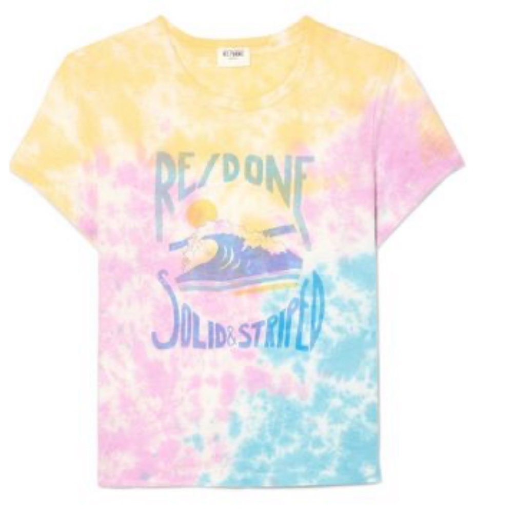 LIMITED EDITION RE/DONE x SOLID AND STRIPED COLLAB TIE DYE SHIRT
